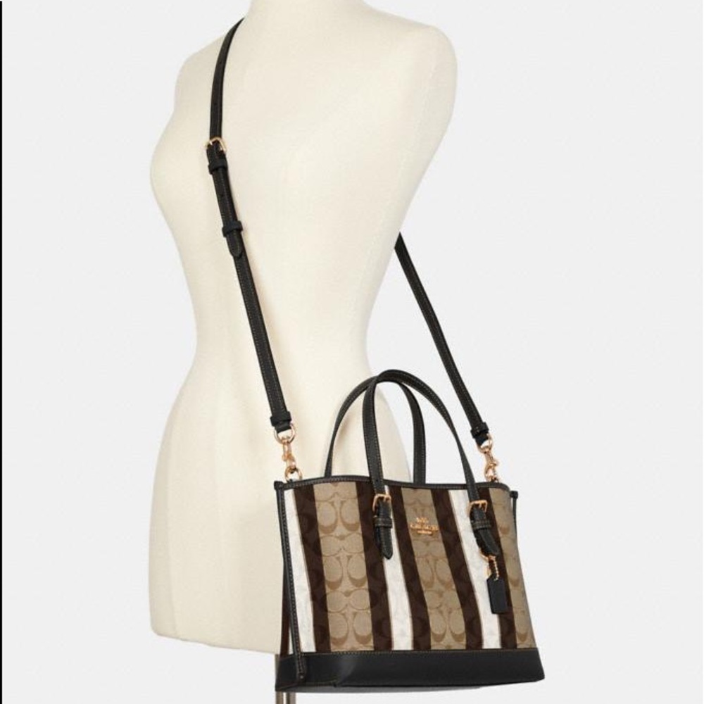 Authentic Coach Mollie Tote 25 In Signature Jacquar… Gem